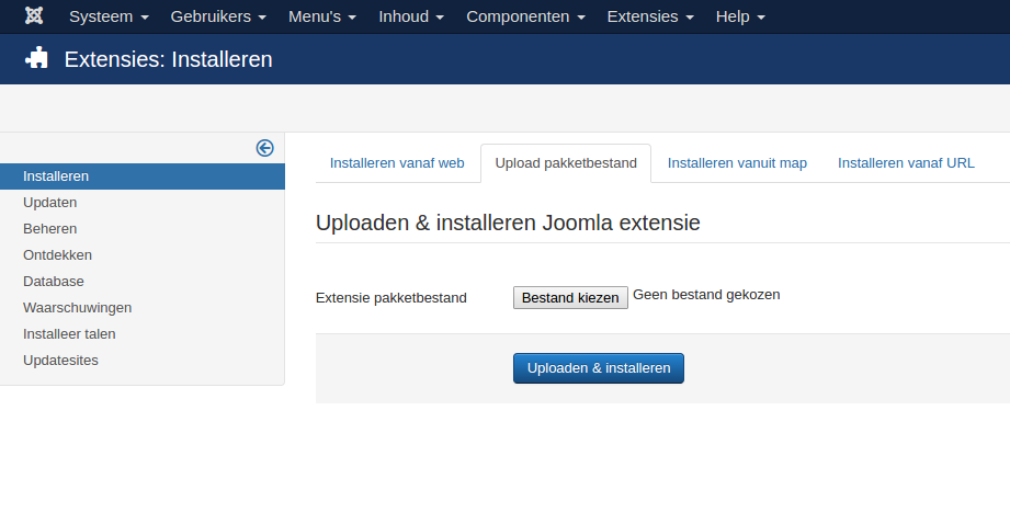 installeren template